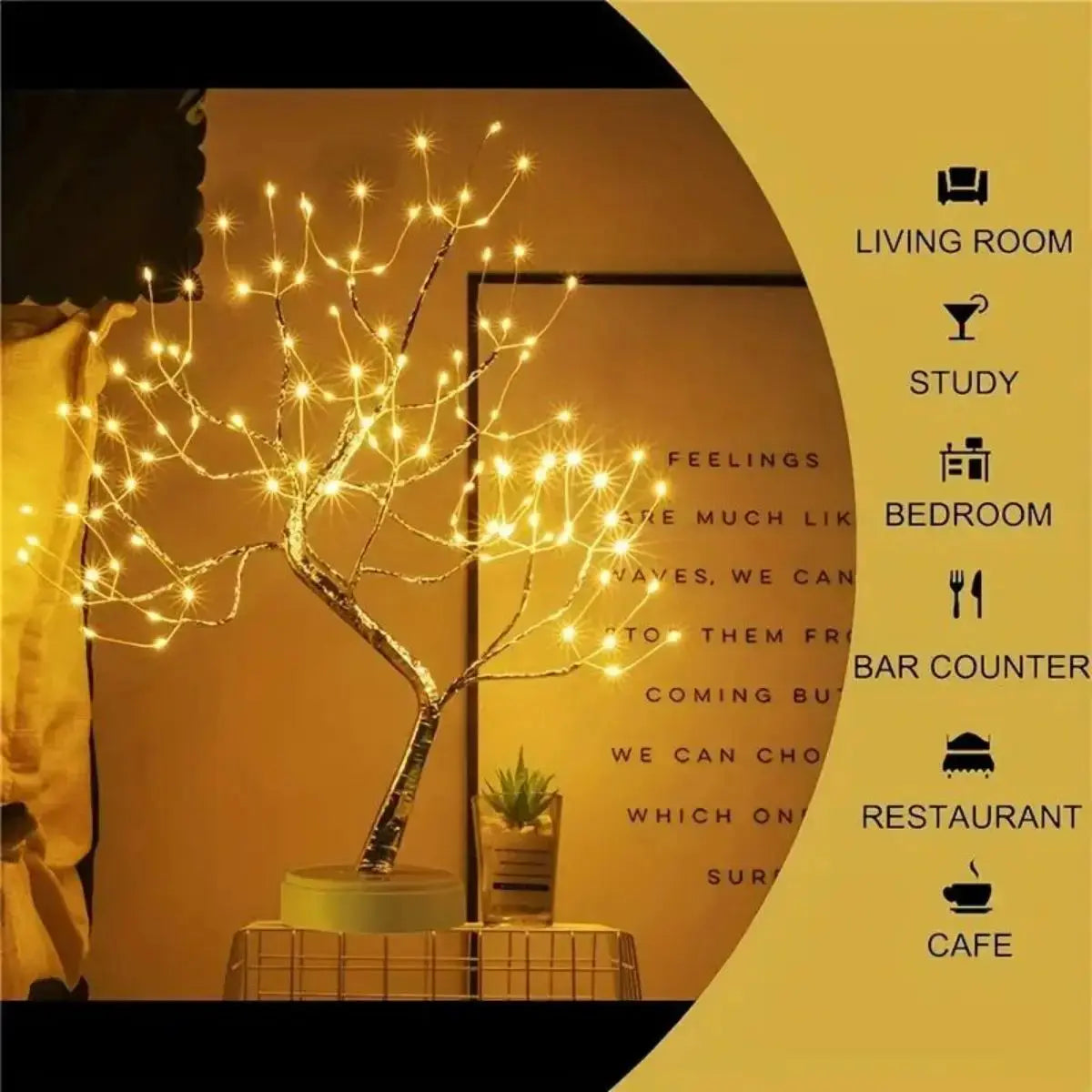 1PC 108 LED Warm White Tree Light – USB/Battery Operated Starry Copper Wire Lights for Ramadan & Home Decor SKYNIX