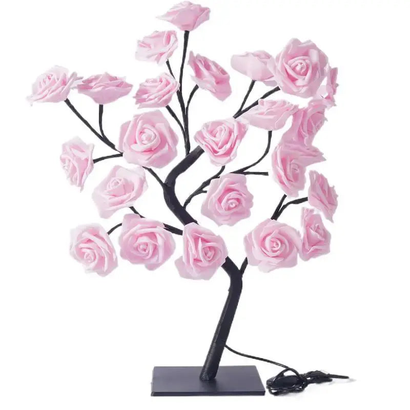 24 LED Rose Tree Fairy Lights – USB Table Lamp for Bedroom, Christmas, Wedding & Home Decor SKYNIX