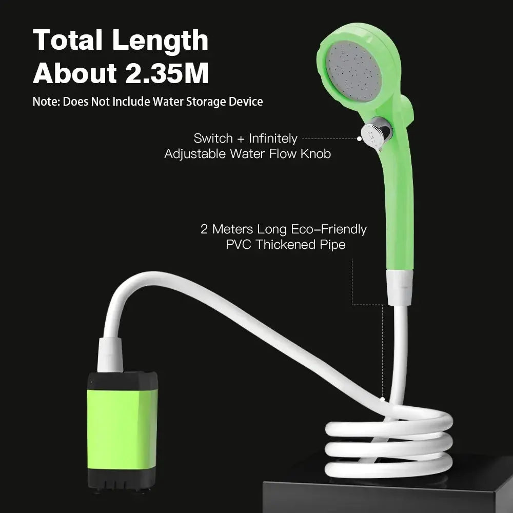 Camping Shower Pump – Outdoor RV Shower Kit with Digital Display & 6000mAh Rechargeable Battery SKYNIX