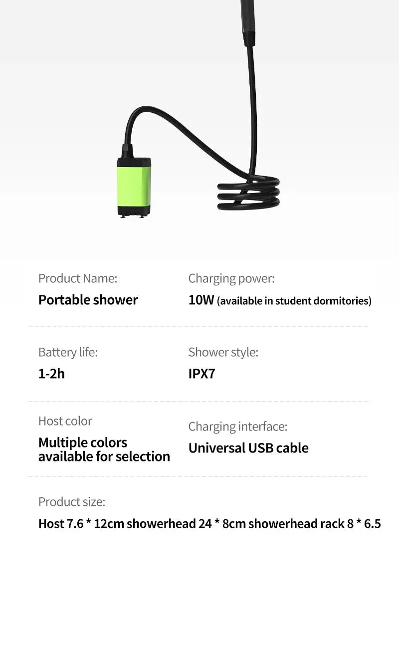 Camping Shower Pump – Outdoor RV Shower Kit with Digital Display & 6000mAh Rechargeable Battery SKYNIX