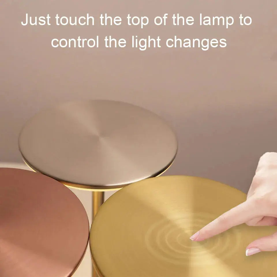 Modern Touch Sensor LED Table Lamp – USB Rechargeable | Dimmable Metal Night Light SKYNIX