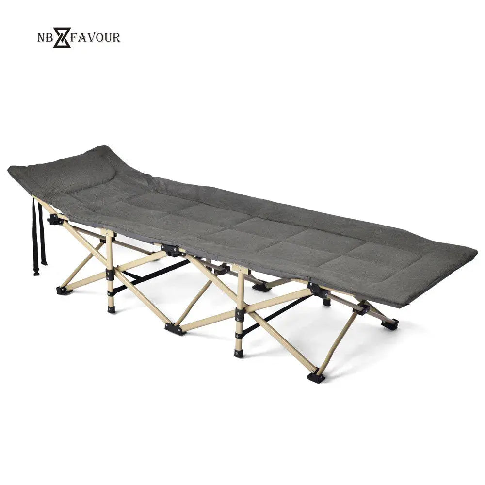 NB-FAVOUR Heavy Duty Folding Camping Cot with Mat – Outdoor Portable Bed for Adults SKYNIX