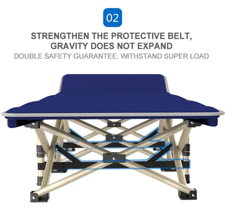 NB-FAVOUR Heavy Duty Folding Camping Cot with Mat – Outdoor Portable Bed for Adults SKYNIX