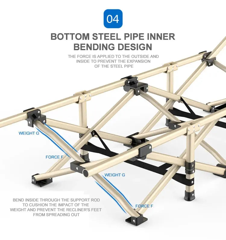 NB-FAVOUR Heavy Duty Folding Camping Cot with Mat – Outdoor Portable Bed for Adults SKYNIX