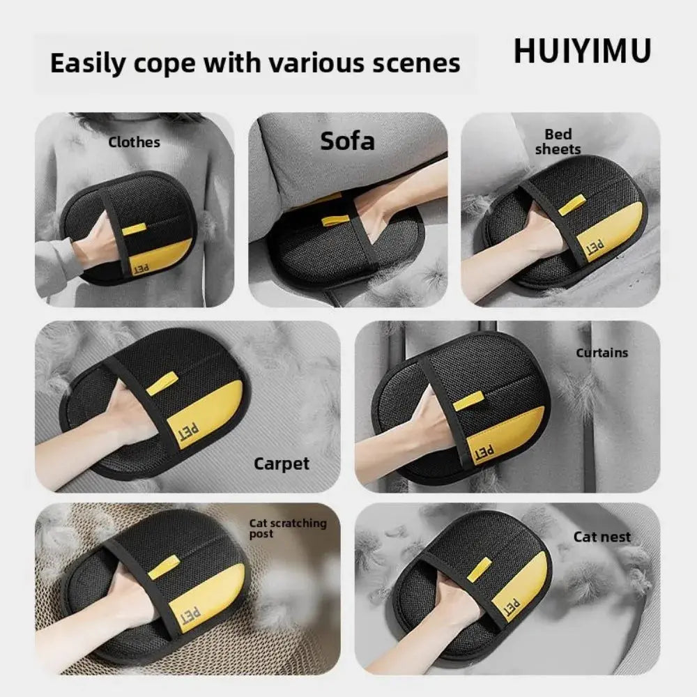 Pet Hair Remover Glove & Scraper – Cat & Dog Grooming Brush for Furniture & Clothing SKYNIX