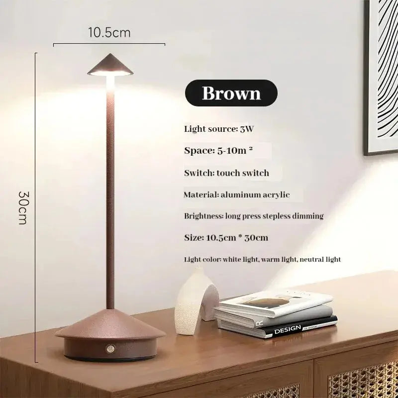 Rechargeable LED Touch Table Lamp – 3 Color Modes, Dimmable Night Desk Light SKYNIX