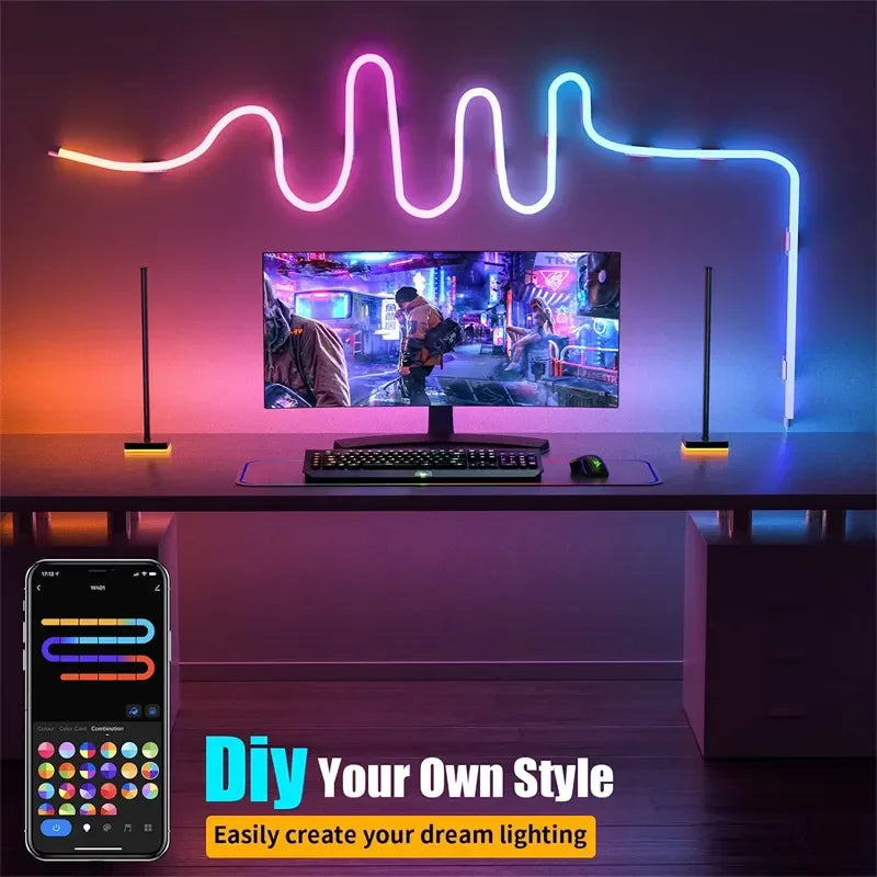 TUYA Neon LED Strip Lights – Waterproof Flexible RGB Rope Light, Bluetooth App Control, Music Sync, 1m–5m for Room Décor