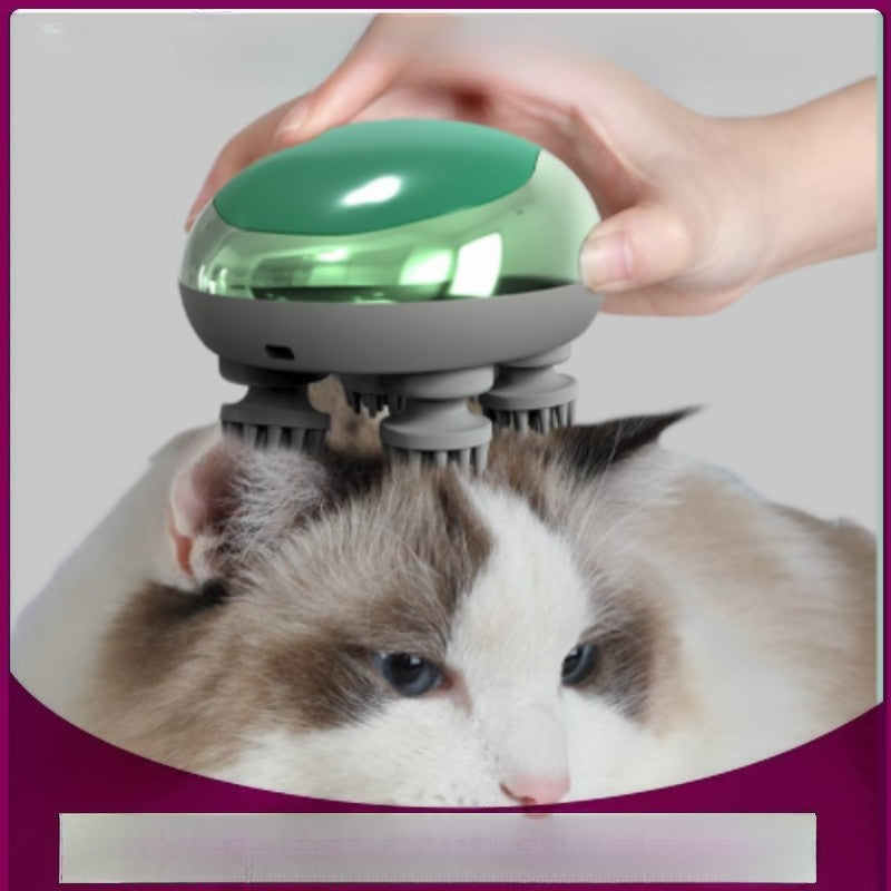 Cat Massager Waterproof Soft Head Comfortable Adjustable Modes Handheld Electric Scalp Massager Pet Supplies