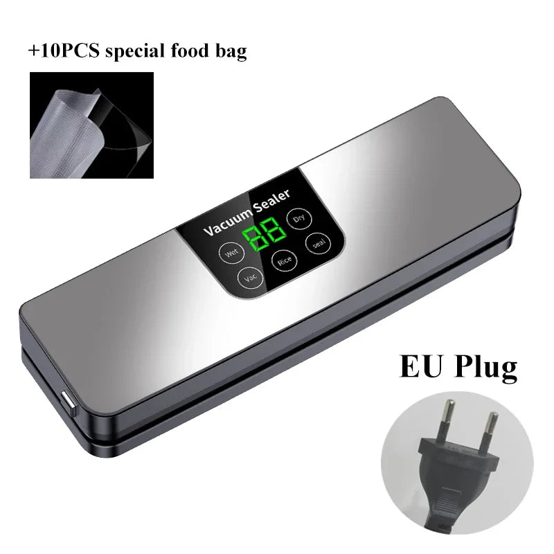 Electric Vacuum Sealer Machine – Dry & Wet Food Packaging, Digital Display