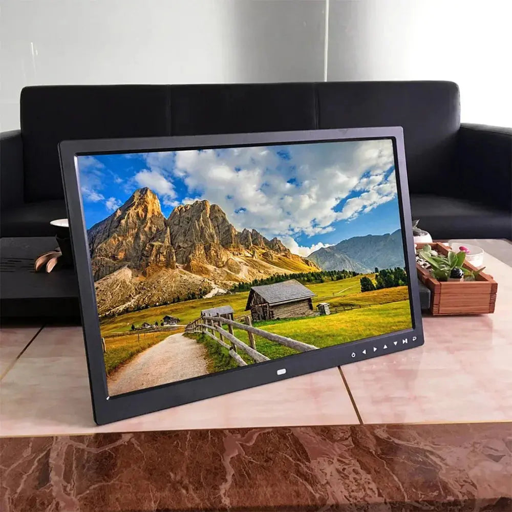 17-Inch HD Touch Button Digital Photo Frame – Wall-Mount Electronic Album with HDMI, Video Player & Advertising Display SKYNIX