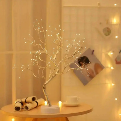 1PC 108 LED Warm White Tree Light – USB/Battery Operated Starry Copper Wire Lights for Ramadan & Home Decor SKYNIX