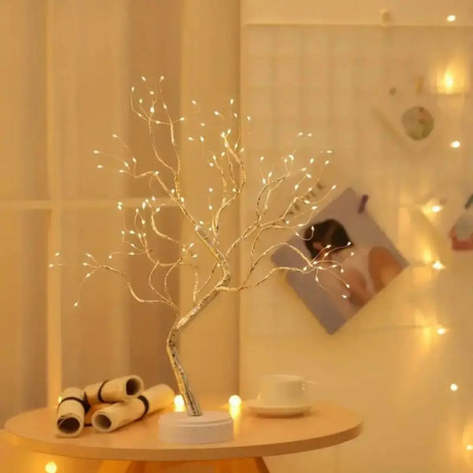 1PC 108 LED Warm White Tree Light – USB/Battery Operated Starry Copper Wire Lights for Ramadan & Home Decor SKYNIX