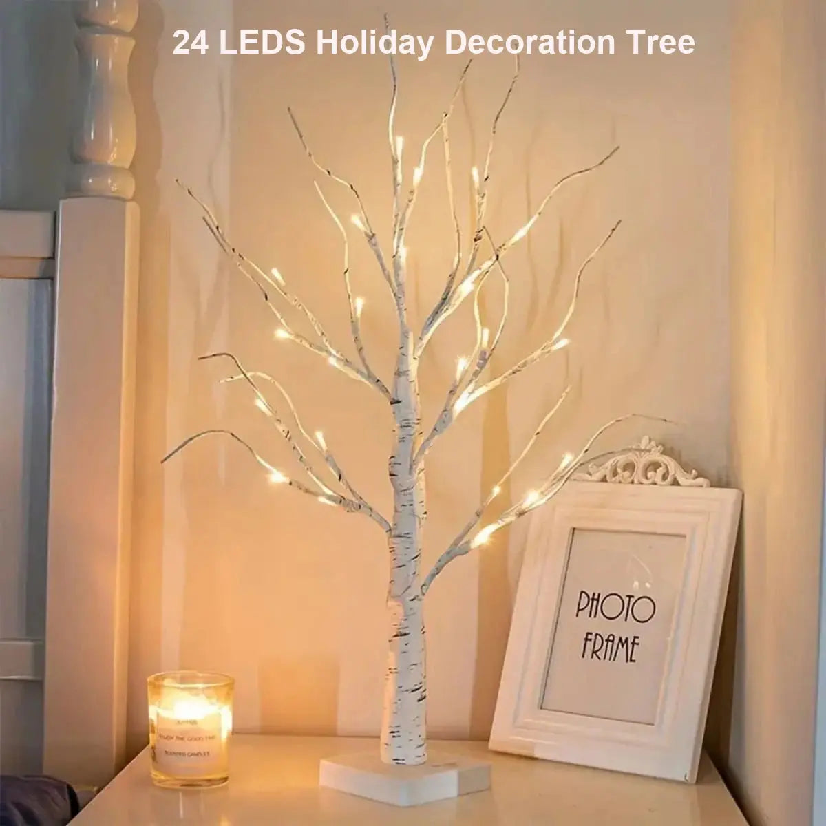 24in USB/Battery Birch Tree Light – Holiday Landscape Decor Lamp SKYNIX