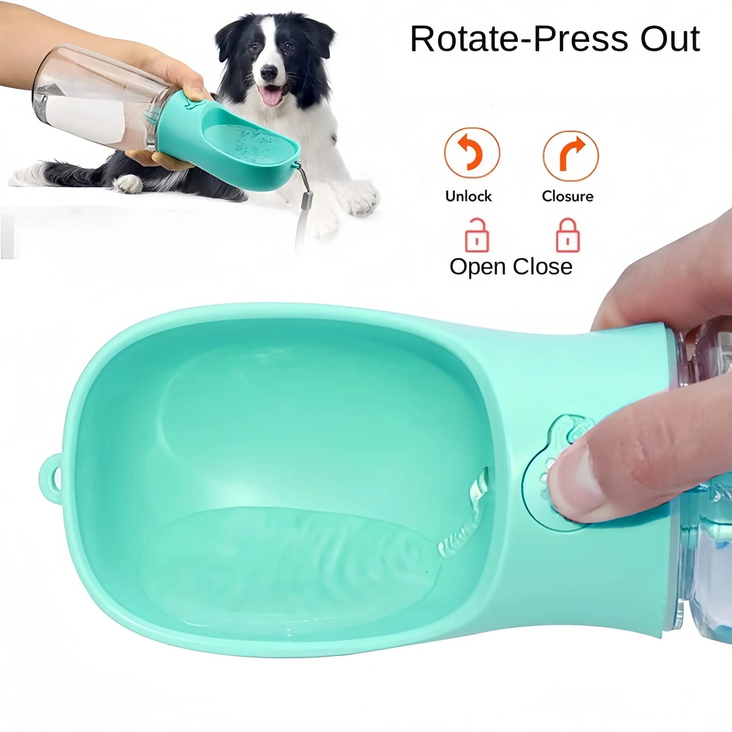 3-in-1 Portable Pet Water Bottle – Travel Cup & Food Dispenser for Dogs/Cats SKYNIX