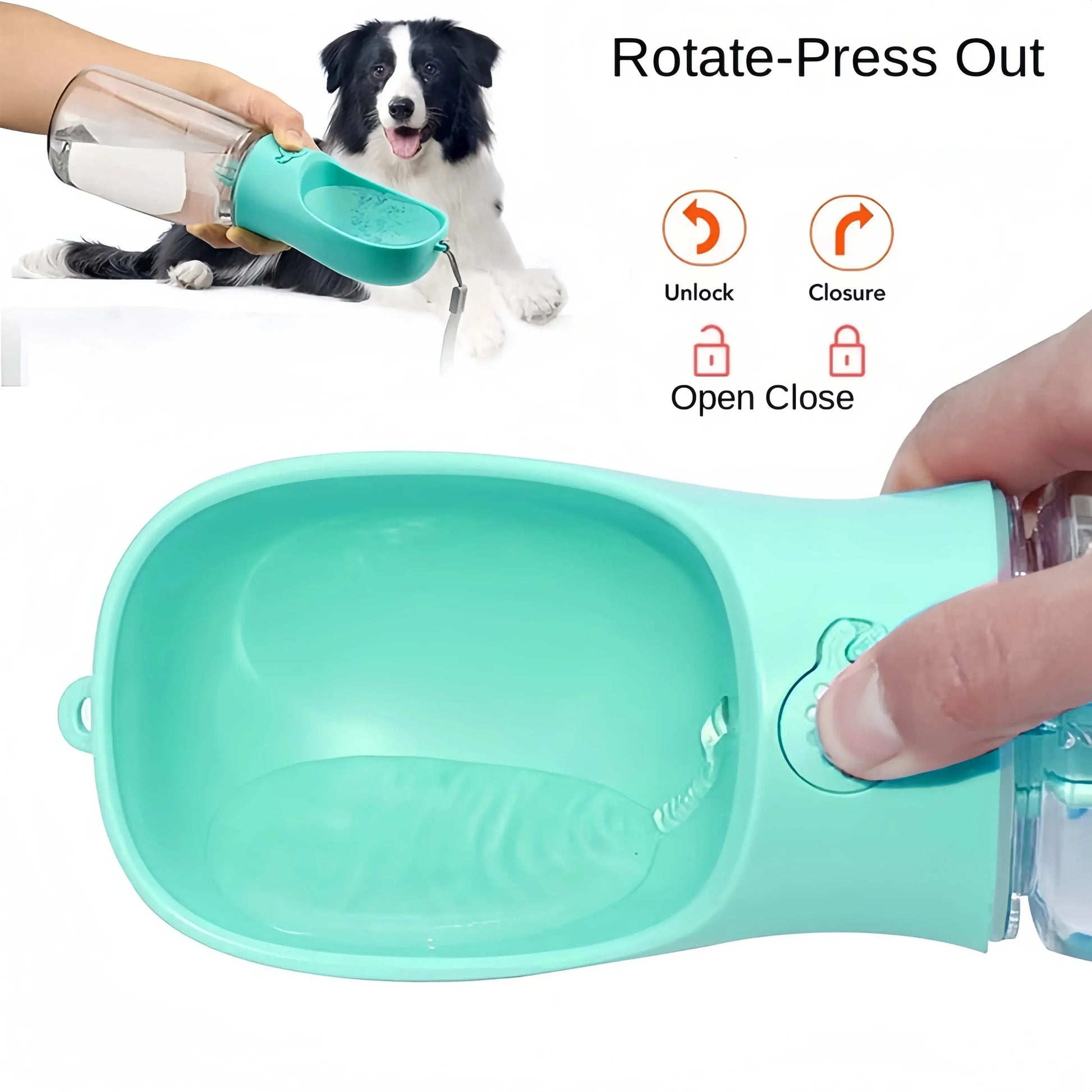 3-in-1 Portable Pet Water Bottle – Travel Cup & Food Dispenser for Dogs/Cats SKYNIX