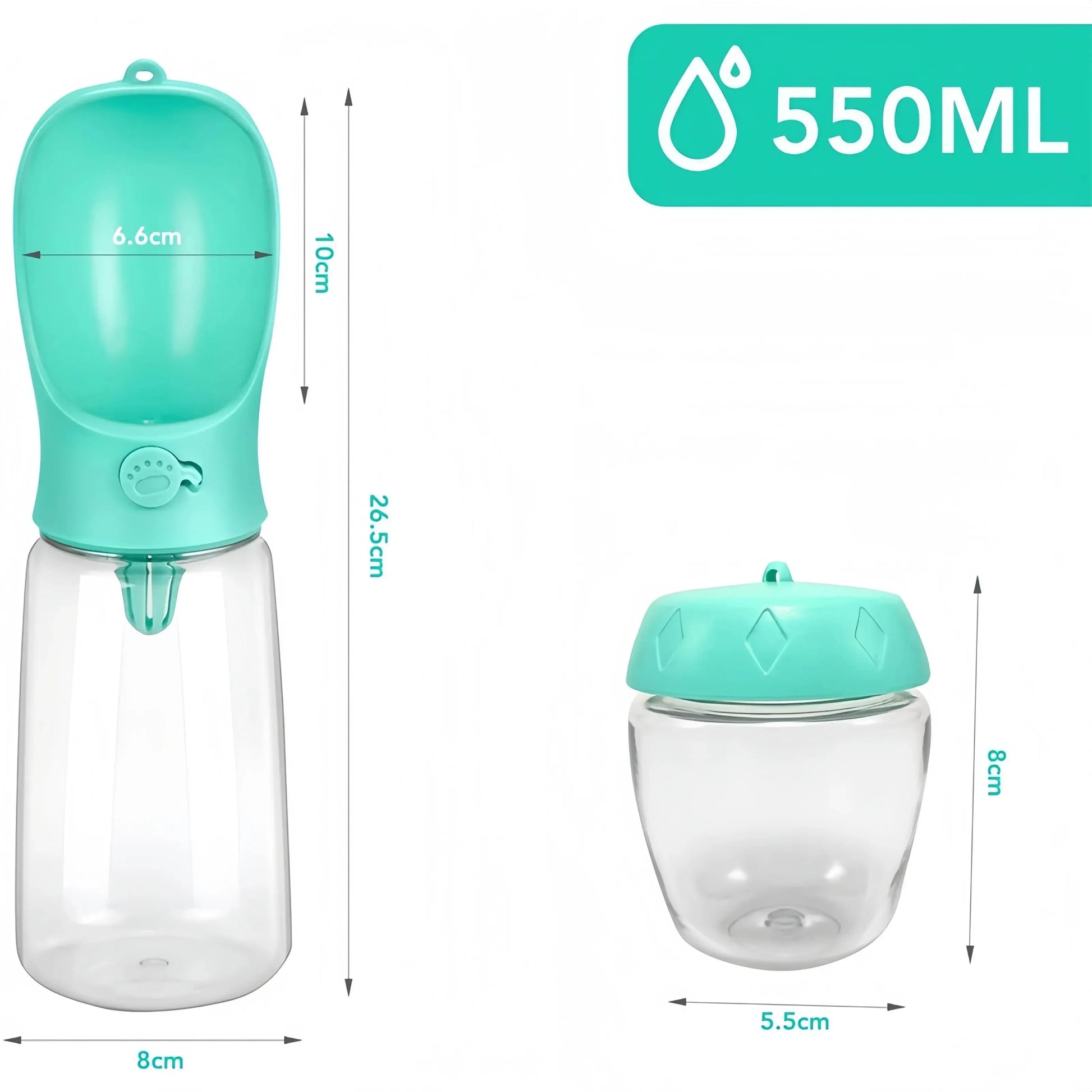 3-in-1 Portable Pet Water Bottle – Travel Cup & Food Dispenser for Dogs/Cats SKYNIX