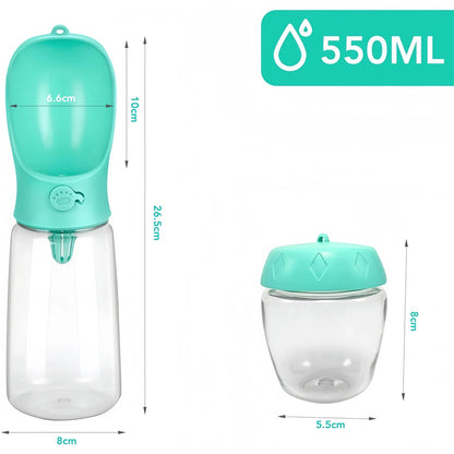 3-in-1 Portable Pet Water Bottle – Travel Cup & Food Dispenser for Dogs/Cats SKYNIX
