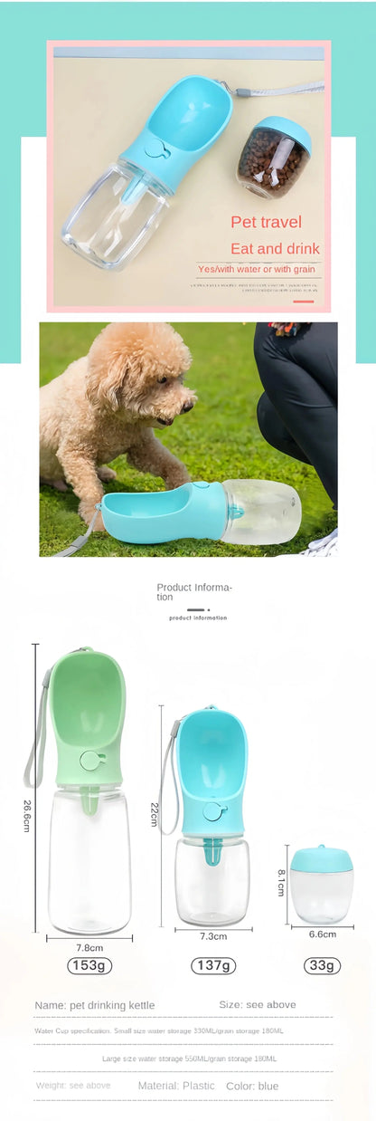 3-in-1 Portable Pet Water Bottle – Travel Cup & Food Dispenser for Dogs/Cats SKYNIX