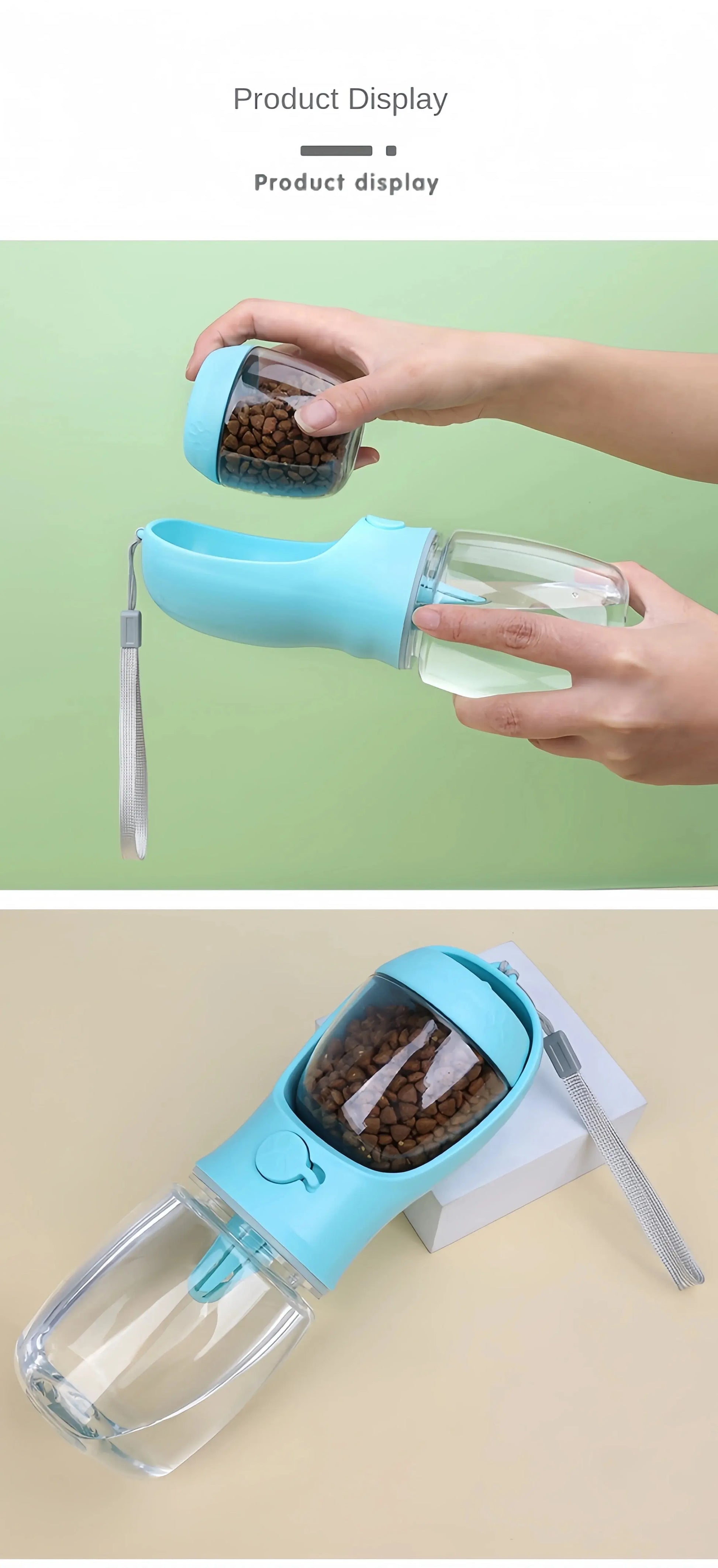 3-in-1 Portable Pet Water Bottle – Travel Cup & Food Dispenser for Dogs/Cats SKYNIX