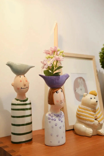 Ceramic Vase for Home Decor – Modern Desktop Flower Pot & Room Decoration SKYNIX