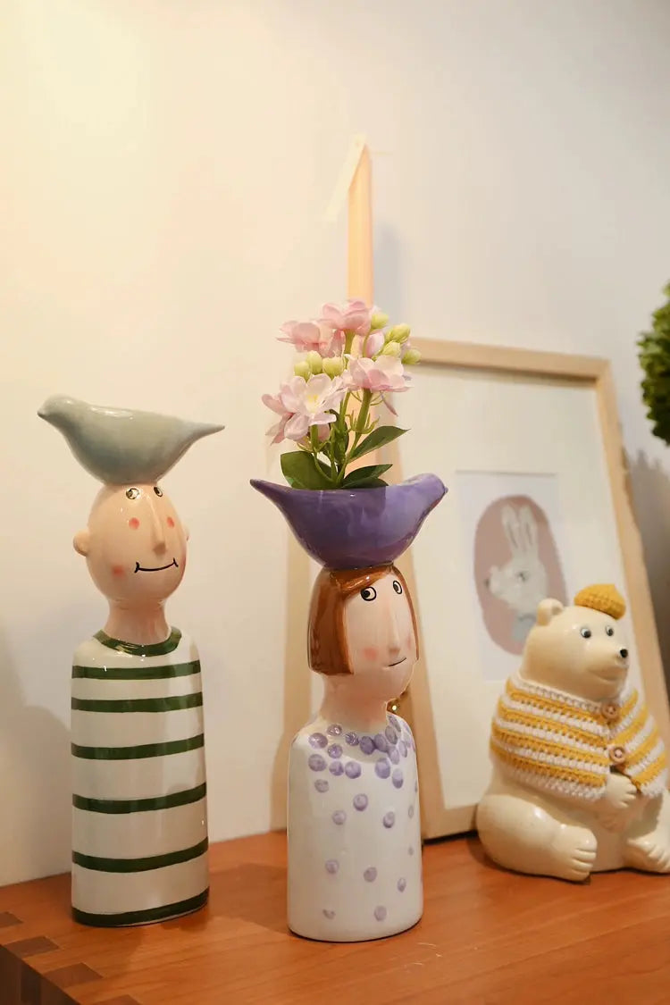 Ceramic Vase for Home Decor – Modern Desktop Flower Pot & Room Decoration SKYNIX