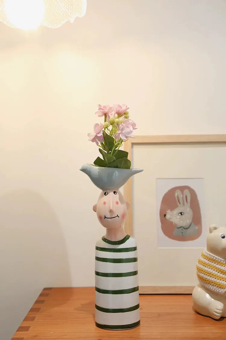 Ceramic Vase for Home Decor – Modern Desktop Flower Pot & Room Decoration SKYNIX