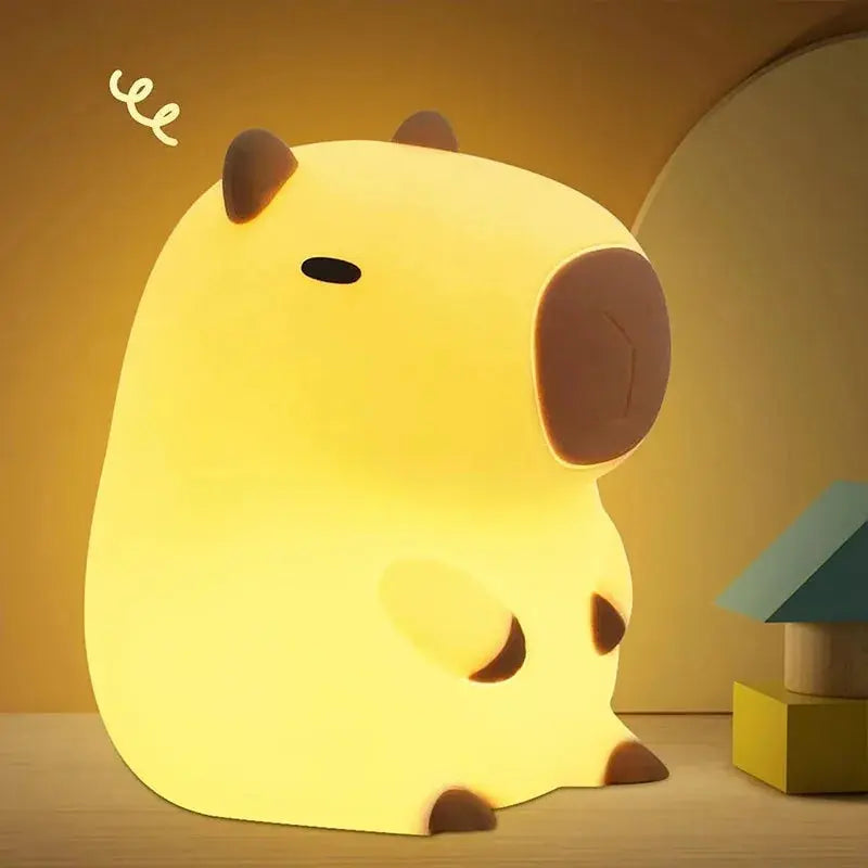 Cute Pet Capybara Night Light Cute Cartoon Silicone Creative Bedside Sleep Night Lamp For Children's Room Decor Birthday gift SKYNIX