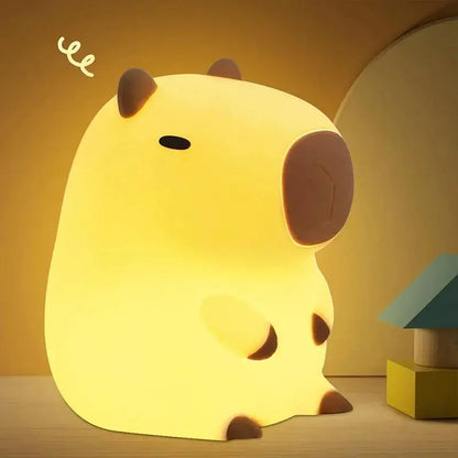 Cute Pet Capybara Night Light Cute Cartoon Silicone Creative Bedside Sleep Night Lamp For Children's Room Decor Birthday gift SKYNIX