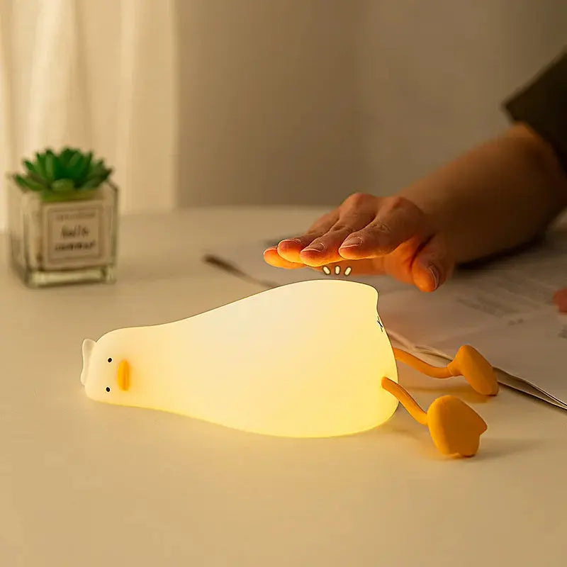 Duck LED Night Light – Soft Silicone Rechargeable Bedside Lamp for Kids & Gifts SKYNIX