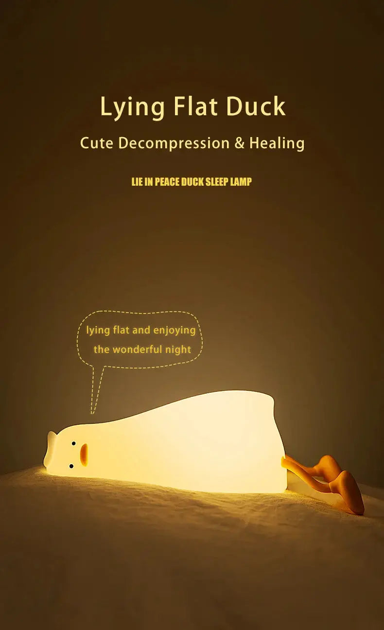 Duck LED Night Light – Soft Silicone Rechargeable Bedside Lamp for Kids & Gifts SKYNIX