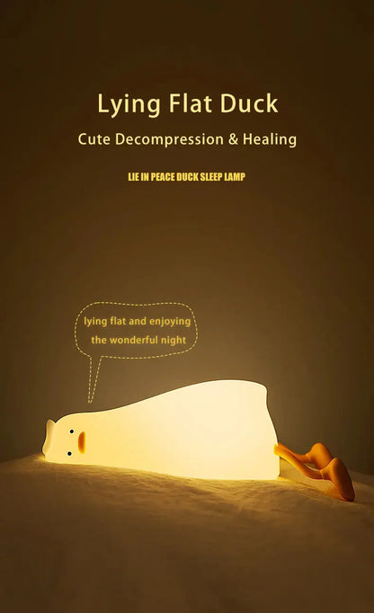 Duck LED Night Light – Soft Silicone Rechargeable Bedside Lamp for Kids & Gifts SKYNIX