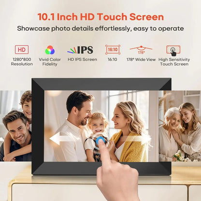 Frameo 10.1" WiFi Digital Photo Frame – 32GB/64GB Storage, Touchscreen, Wall Mountable SKYNIX