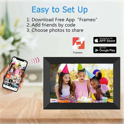 Frameo 10.1" WiFi Digital Photo Frame – 32GB/64GB Storage, Touchscreen, Wall Mountable SKYNIX