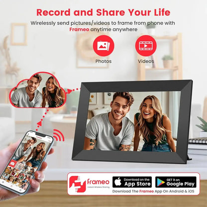Frameo 10.1" WiFi Digital Photo Frame – 32GB/64GB Storage, Touchscreen, Wall Mountable SKYNIX