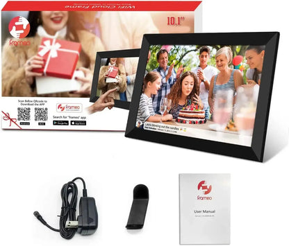 Frameo 10.1" WiFi Digital Photo Frame – 32GB/64GB Storage, Touchscreen, Wall Mountable SKYNIX
