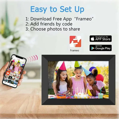 Frameo 10.1" WiFi Digital Photo Frame – 32GB/64GB Storage, Touchscreen, Wall Mountable SKYNIX