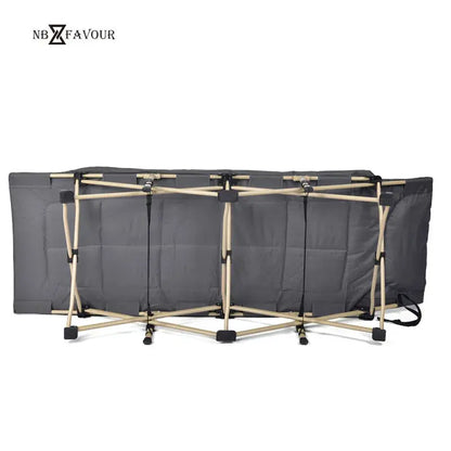 NB-FAVOUR Heavy Duty Folding Camping Cot with Mat – Outdoor Portable Bed for Adults SKYNIX