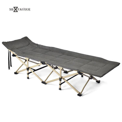 NB-FAVOUR Heavy Duty Folding Camping Cot with Mat – Outdoor Portable Bed for Adults SKYNIX
