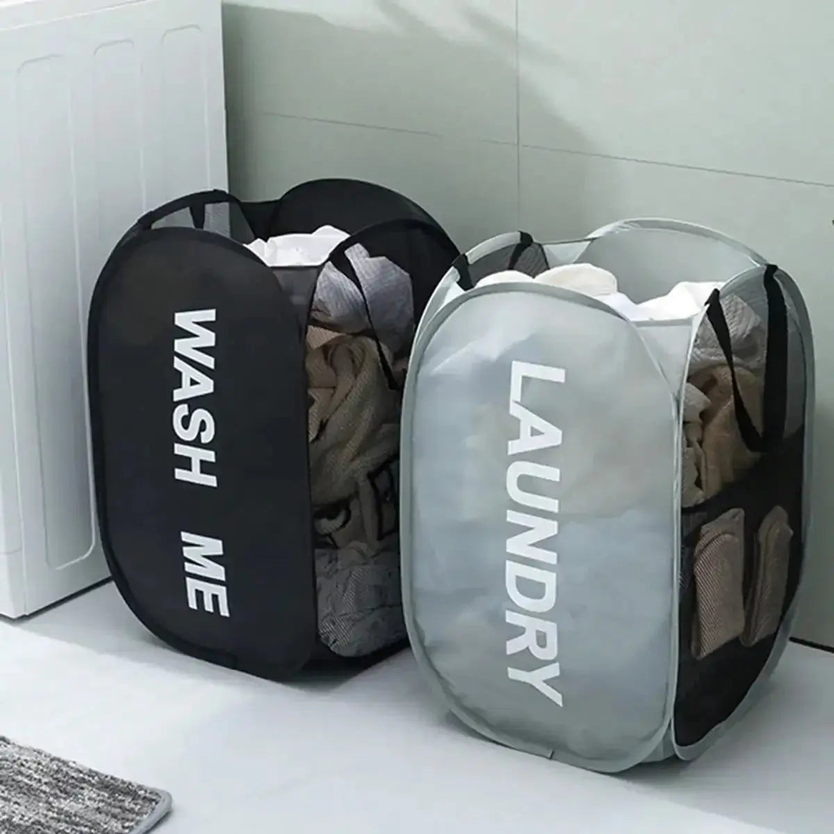 Portable Mesh Pop-Up Laundry Hamper – Breathable, Collapsible & Space-Saving SKYNIX