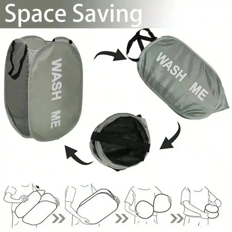 Portable Mesh Pop-Up Laundry Hamper – Breathable, Collapsible & Space-Saving SKYNIX