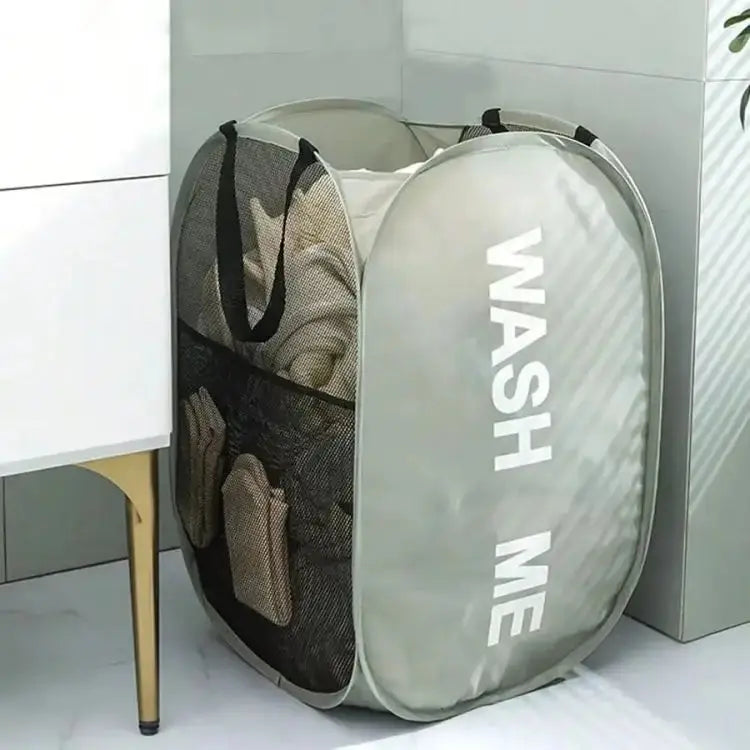 Portable Mesh Pop-Up Laundry Hamper – Breathable, Collapsible & Space-Saving SKYNIX