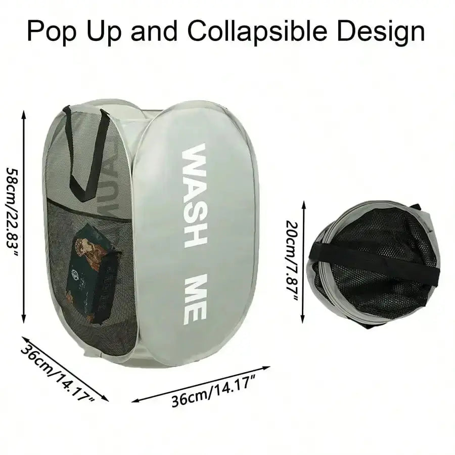 Portable Mesh Pop-Up Laundry Hamper – Breathable, Collapsible & Space-Saving SKYNIX
