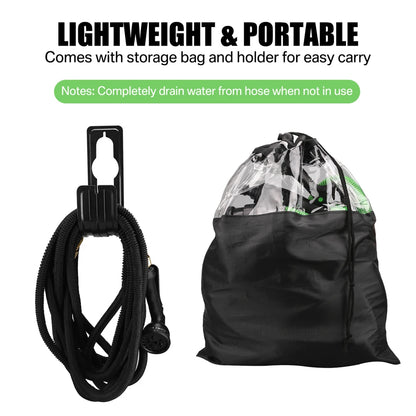 Expandable Garden Water Hose – High Pressure, Double Metal Connector, PVC Reel