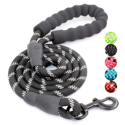 Reflective Dog Leash with Comfortable Padded Handle – Double Heavy-Duty Traction Rope for Strong Dogs