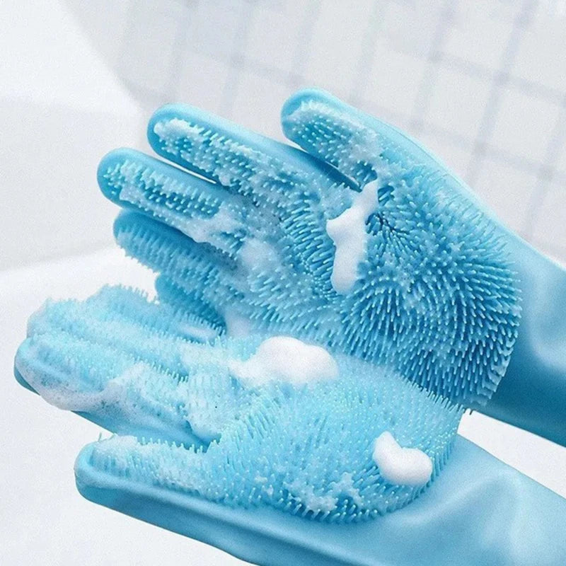 🐾 Silicone Pet Grooming & Bathing Gloves – Gentle Massaging Hair Removal for Dogs & Cats - SKYNIX