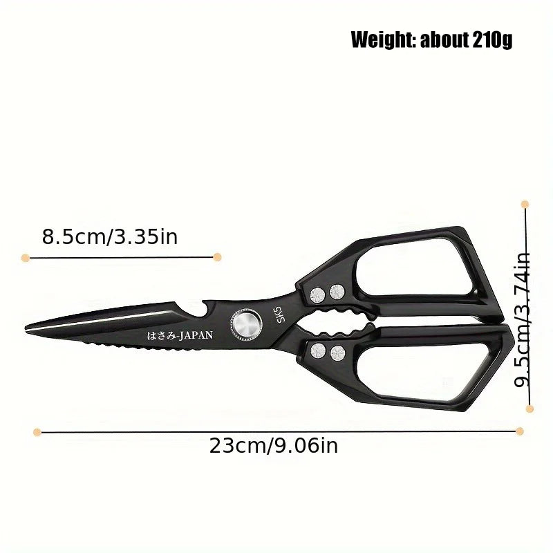 Multifunctional Kitchen Scissors – Heavy-Duty Poultry Shears with Fish Scale Scraper, Bottle Opener & Nut Cracker