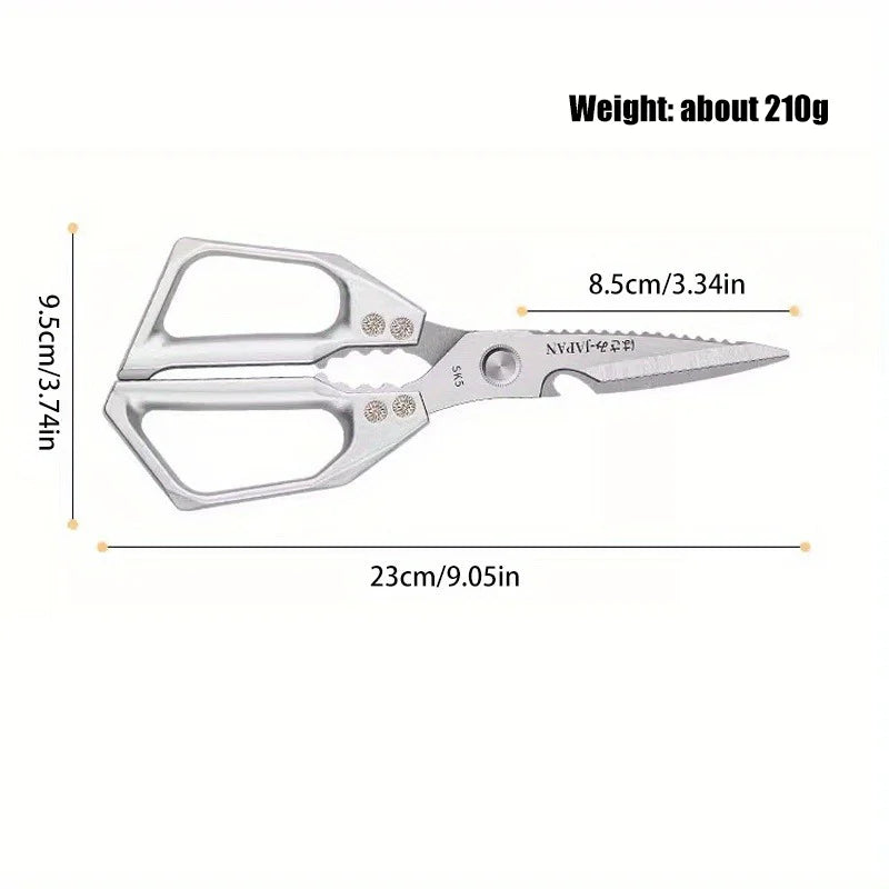 Multifunctional Kitchen Scissors – Heavy-Duty Poultry Shears with Fish Scale Scraper, Bottle Opener & Nut Cracker
