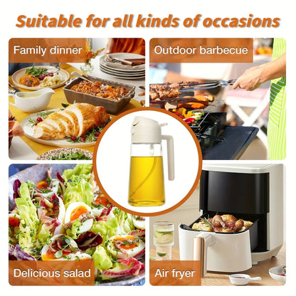 2-in-1 500ml Plastic Spray Oil Dispenser