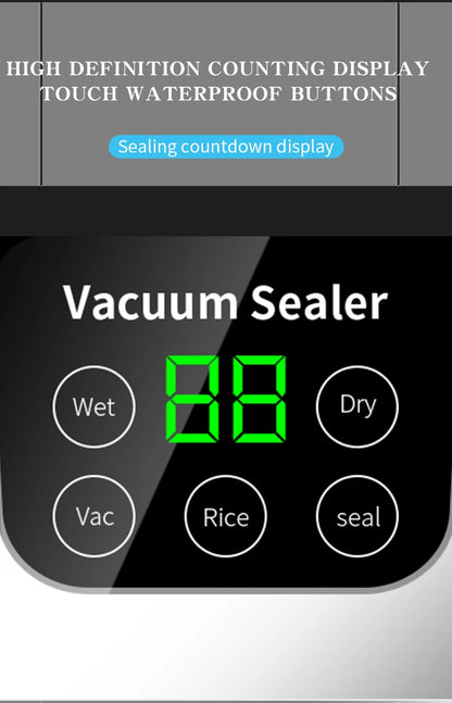 Electric Vacuum Sealer Machine – Dry & Wet Food Packaging, Digital Display
