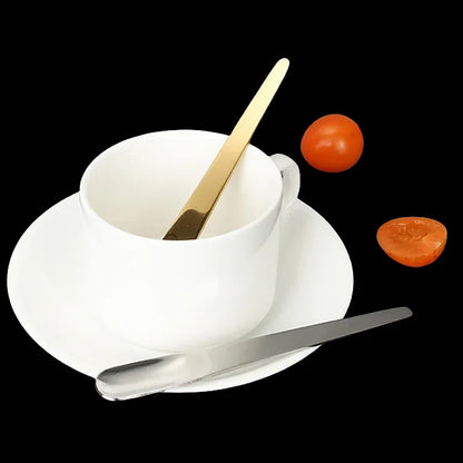 Stainless Steel Tea & Espresso Spoon – Flat Coffee Stirrer, Dessert Scoop & Bar Mixer Spoon